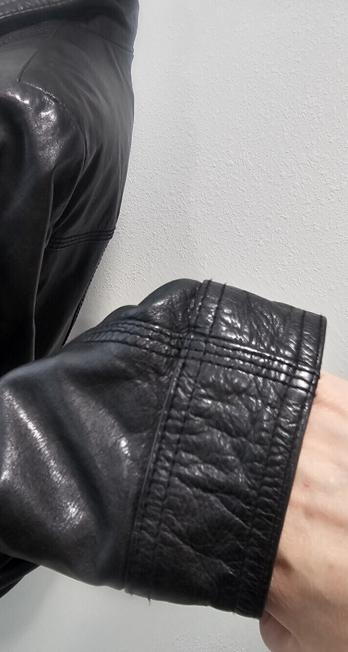 Vintage Y2K Guess Leather Moto Zip Jacket Pockets Size XL - Picture 9 of 12